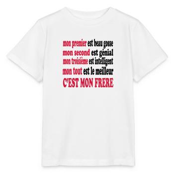 Mon frère est beau - Stanley/Stella Kinder T-Shirt MINI CREATOR  - Weiß - Vorne - Maike (125cm)
