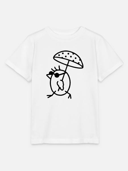 Vogel mit Sonnenschirm - Stanley/Stella Kinder T-Shirt MINI CREATOR  - Weiß
