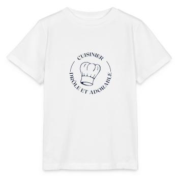 CUISINIER DRÔLE ET ADORABLE - T-shirt bio MINI CREATOR Stanley/Stella Enfant - blanc - Devant - Maike (125cm)