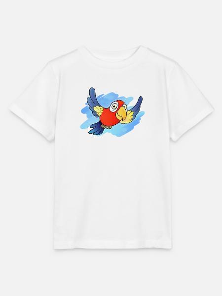 Papagei (Himmel) - Stanley/Stella Kinder T-Shirt MINI CREATOR - Weiß