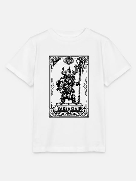 Barbar RPG Tarot Karte Chibi - Stanley/Stella Kinder T-Shirt MINI CREATOR - Weiß