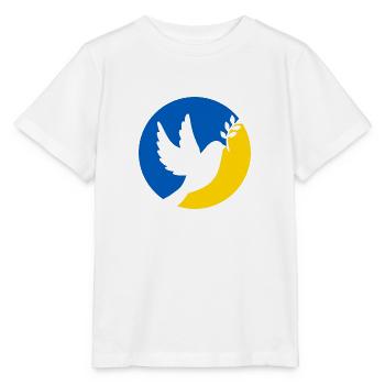 Friedenstaube - Friedenszeichen Ukraine - Stanley/Stella Kinder T-Shirt MINI CREATOR  - Weiß - Vorne - Maike (125cm)