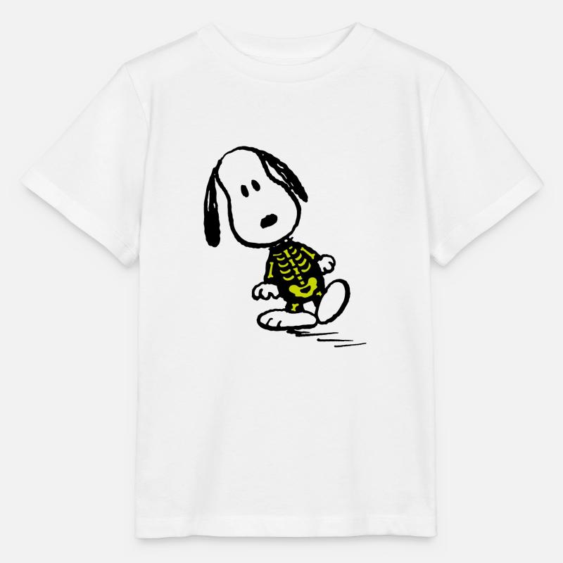 Peanuts Snoopy Squelette Halloween - T-shirt bio MINI CREATOR Stanley/Stella Enfant - blanc