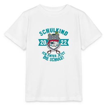 Schulkind 2022 - Einschulung Pirat Erstklässler - Stanley/Stella Kinder T-Shirt MINI CREATOR  - Weiß - Vorne - Maike (125cm)