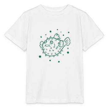 Dicker Kugelfisch - Stanley/Stella Kinder T-Shirt MINI CREATOR  - Weiß - Vorne - Maike (125cm)