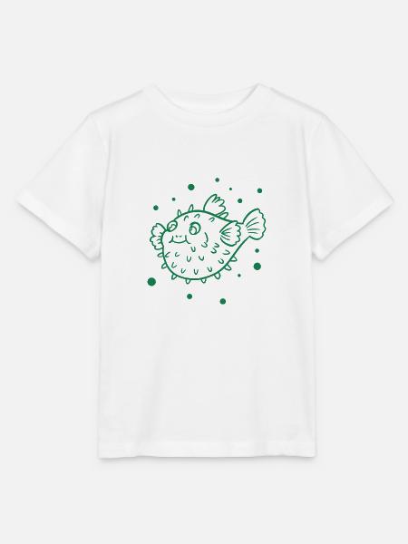 Dicker Kugelfisch - Stanley/Stella Kinder T-Shirt MINI CREATOR  - Weiß