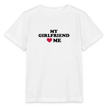 My girlfriend loves me - Stanley/Stella Kinder T-Shirt MINI CREATOR  - Weiß - Vorne - Maike (125cm)