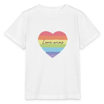LOVE WINS - Stanley/Stella Kinder T-Shirt MINI CREATOR  - Weiß - Vorne - Maike (125cm)