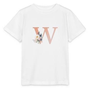 W Monogramm , Floral, Boho - Stanley/Stella Kinder T-Shirt MINI CREATOR  - Weiß - Vorne - Maike (125cm)
