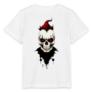 Crâne aux yeux rouges - T-shirt bio MINI CREATOR Stanley/Stella Enfant - blanc - Devant - Maike (125cm)