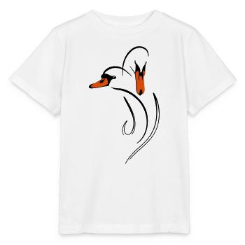 Duo de cygnes amoureux - T-shirt bio MINI CREATOR Stanley/Stella Enfant - blanc - Devant - Maike (125cm)
