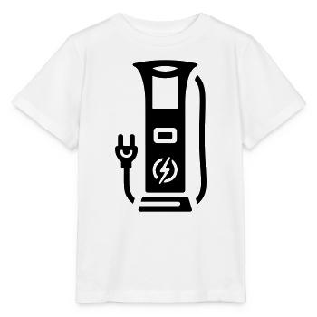 Borne de recharge électromobilité symbole électricité - T-shirt bio MINI CREATOR Stanley/Stella Enfant - blanc - Devant - Maike (125cm)