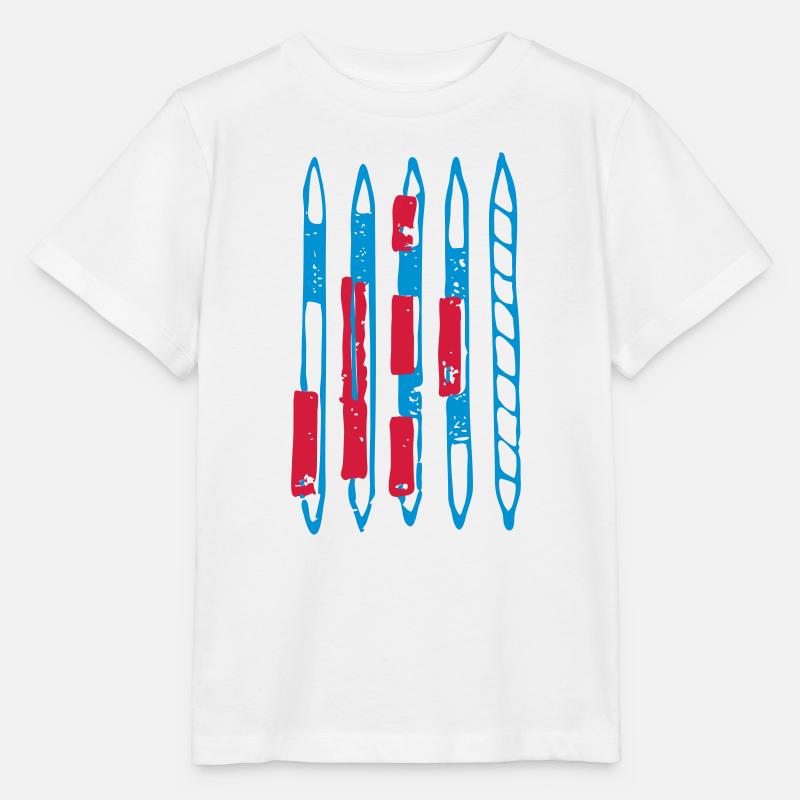 Blaurote Stäbe, Mikado - Stanley/Stella Kinder T-Shirt MINI CREATOR  - Weiß