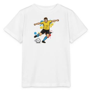 fussballspieler-comic-farbspritzer-gelb - Stanley/Stella Kinder T-Shirt MINI CREATOR  - Weiß - Vorne - Maike (125cm)