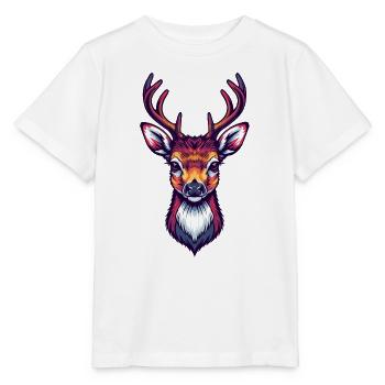 Hirschkopf cool niedlich - Stanley/Stella Kinder T-Shirt MINI CREATOR  - Weiß - Vorne - Maike (125cm)