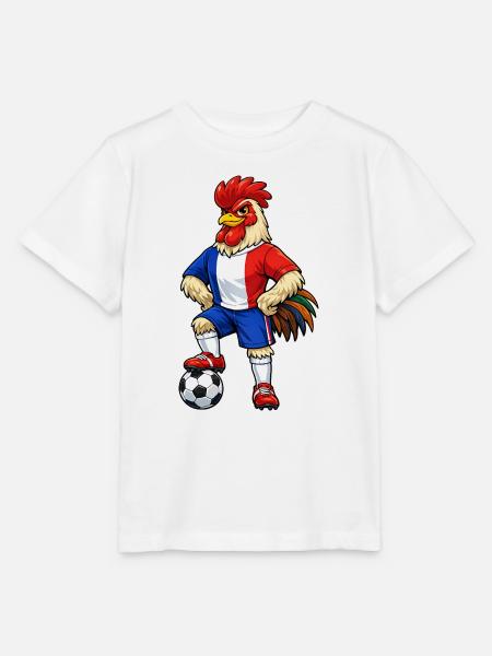 Fußball Hahn Frankreich Fan Französische Flagge - Stanley/Stella Kinder T-Shirt MINI CREATOR - Weiß