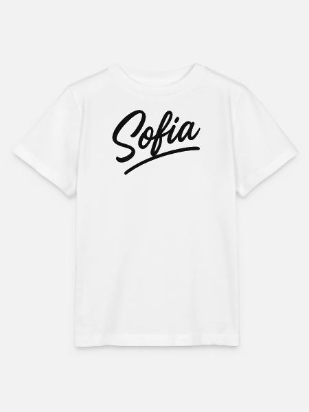 Sofia Signaturhandlettering - Stanley/Stella Kinder T-Shirt MINI CREATOR - Weiß