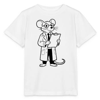 Souris scientifique - T-shirt bio MINI CREATOR Stanley/Stella Enfant - blanc - Devant - Maike (125cm)