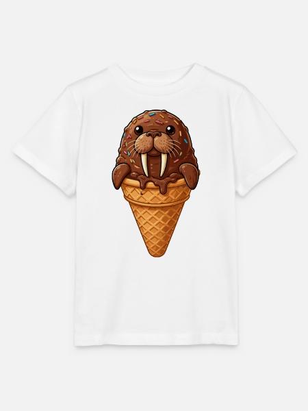 Walrus Eiscreme Traum - Stanley/Stella Kinder T-Shirt MINI CREATOR  - Weiß