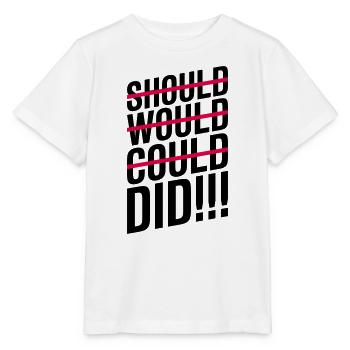 Devrait, voudrait, aurait pu, avait fait motivation - T-shirt bio MINI CREATOR Stanley/Stella Enfant - blanc - Devant - Maike (125cm)
