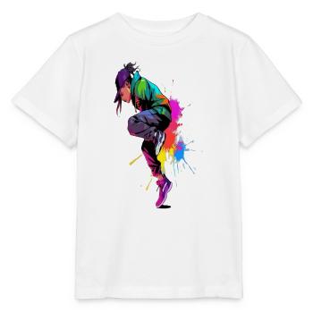 Street Dancer Colorful Paint Splash Hip Hop Art - Stanley/Stella Kinder T-Shirt MINI CREATOR  - Weiß - Vorne - Maike (125cm)