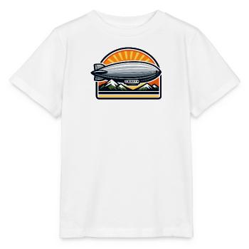 Sonnenaufgang Zeppelin über Bergen - Stanley/Stella Kinder T-Shirt MINI CREATOR  - Weiß - Vorne - Maike (125cm)