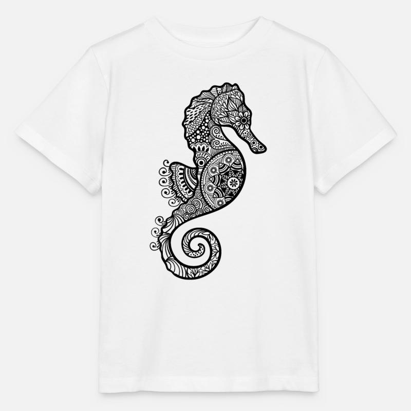 Cheval de mer - T-shirt bio MINI CREATOR Stanley/Stella Enfant - blanc