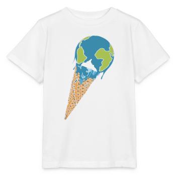 Faire fondre la terre comme crème glacée dans une gaufre - T-shirt bio MINI CREATOR Stanley/Stella Enfant - blanc - Devant - Maike (125cm)