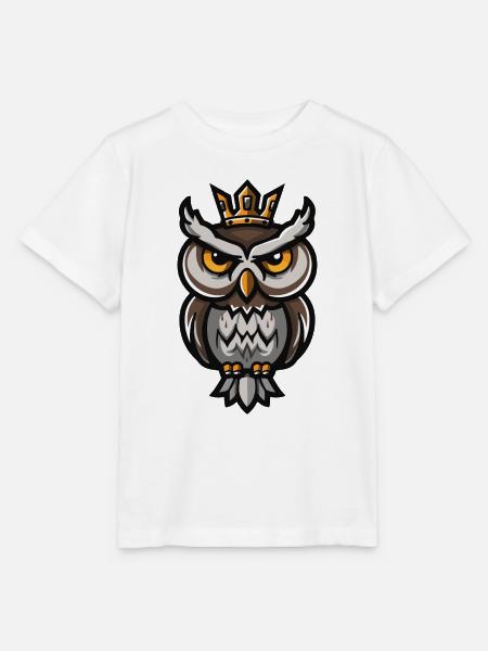 Eule Cartoon Krone - Stanley/Stella Kinder T-Shirt MINI CREATOR - Weiß