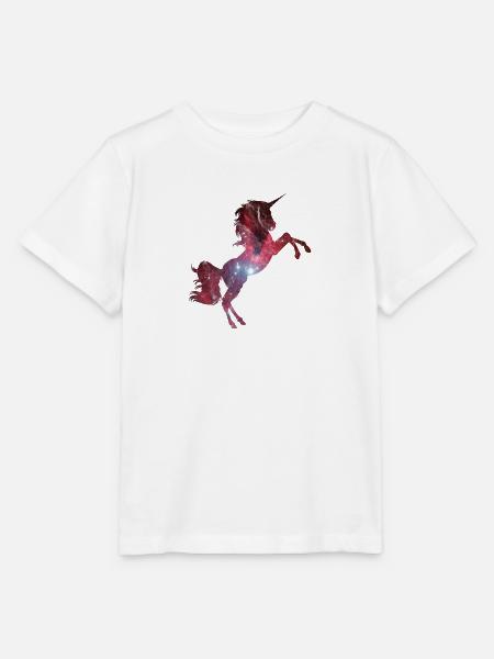 Unicorn Space Washed / Einhorn Weltall Sterne - Stanley/Stella Kinder T-Shirt MINI CREATOR  - Weiß