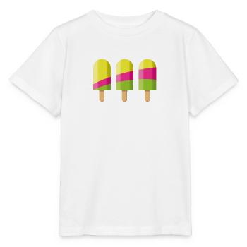 Crème glacée sur le style - design délicieux, été, piscine extérieure - T-shirt bio MINI CREATOR Stanley/Stella Enfant - blanc - Devant - Maike (125cm)