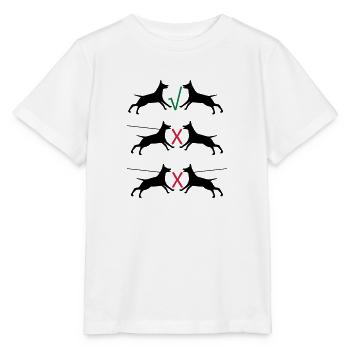 Les chiens en laisse - T-shirt bio MINI CREATOR Stanley/Stella Enfant - blanc - Devant - Maike (125cm)