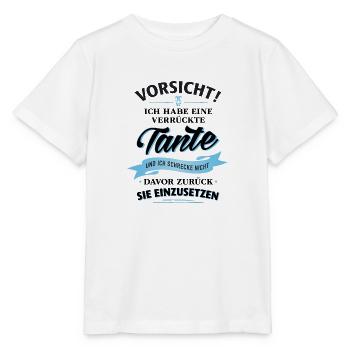 Vorsicht! verrückte Tante Verwandte Familie Kinder - Stanley/Stella Kinder T-Shirt MINI CREATOR  - Weiß - Vorne - Maike (125cm)