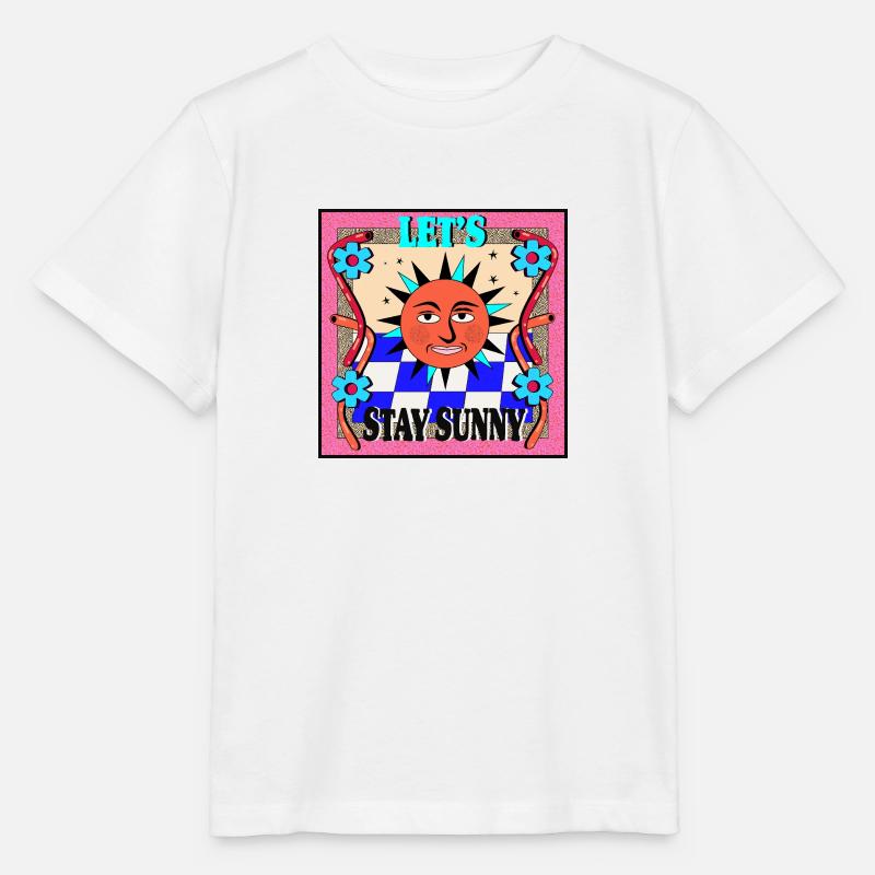 Stay Sunny_ Retro Design - Stanley/Stella MINI CREATOR Kids’ T-Shirt - white