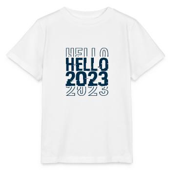 hello 2023 - Stanley/Stella MINI CREATOR Kids’ T-Shirt - white - Front - Maike (125cm)
