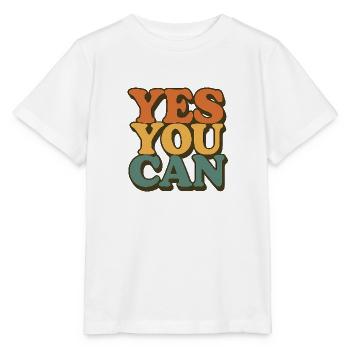 Yes You Can – Motivation rétro - T-shirt bio MINI CREATOR Stanley/Stella Enfant - blanc - Devant - Maike (125cm)