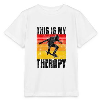 Ceci est ma thérapie Skateboard Skateboarder Skate - T-shirt bio MINI CREATOR Stanley/Stella Enfant - blanc - Devant - Maike (125cm)