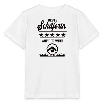 Beste Schäferin Weltbeste Schafhirtin Bäuerin - Stanley/Stella Kinder T-Shirt MINI CREATOR  - Weiß - Vorne - Maike (125cm)