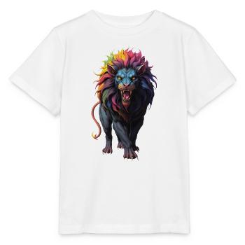 Multicolored Lion - Stanley/Stella MINI CREATOR Kids’ T-Shirt - white - Front - Maike (125cm)