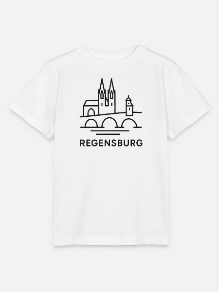Regensburg Skyline Silhouette - Stanley/Stella Kinder T-Shirt MINI CREATOR - Weiß