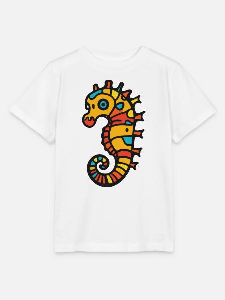 Seepferd Halloween Zombie - Stanley/Stella Kinder T-Shirt MINI CREATOR  - Weiß