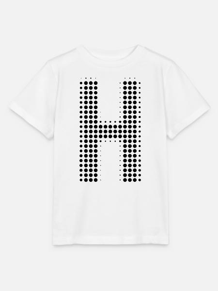 Buchstabe H – Punktmuster Initial Design - Stanley/Stella Kinder T-Shirt MINI CREATOR - Weiß