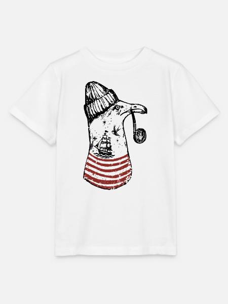 Möwe Kapitän Mütze Küste Seemann Meer - Stanley/Stella Kinder T-Shirt MINI CREATOR - Weiß