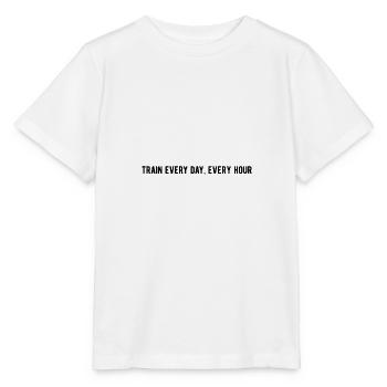 Train every day every hour - Stanley/Stella MINI CREATOR Kids’ T-Shirt - white - Front - Maike (125cm)