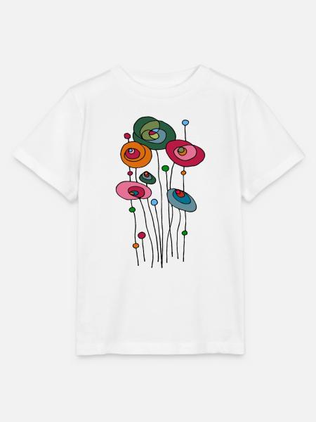 Bunte Blumen - Stanley/Stella Kinder T-Shirt MINI CREATOR  - Weiß