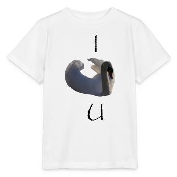 Je te cygne - Je t’aime - T-shirt bio MINI CREATOR Stanley/Stella Enfant - blanc - Devant - Maike (125cm)