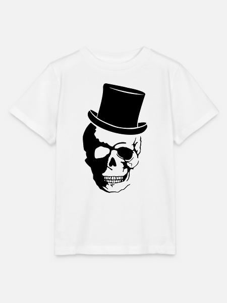 Skull Zylinder - Stanley/Stella Kinder T-Shirt MINI CREATOR - Weiß