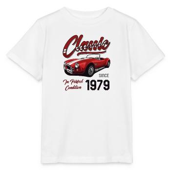Je ne suis pas vieux Je suis une voiture classique vintage née en 1979 - T-shirt bio MINI CREATOR Stanley/Stella Enfant - blanc - Devant - Maike (125cm)