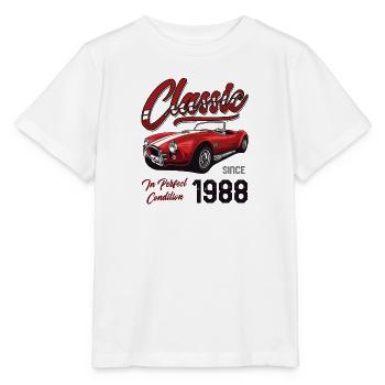 Je ne suis pas vieux Je suis une voiture classique vintage née en 1988 - T-shirt bio MINI CREATOR Stanley/Stella Enfant - blanc - Devant - Maike (125cm)