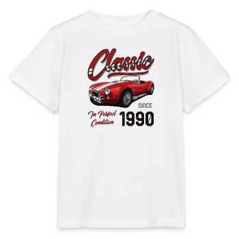 Je ne suis pas vieux Je suis une voiture classique vintage née en 1990 - T-shirt bio MINI CREATOR Stanley/Stella Enfant - blanc - Devant - Maike (125cm)